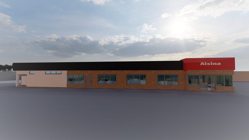 Rendering of the new plant, main facade
