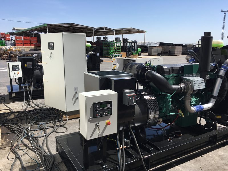 Generator set and panels during maintenance