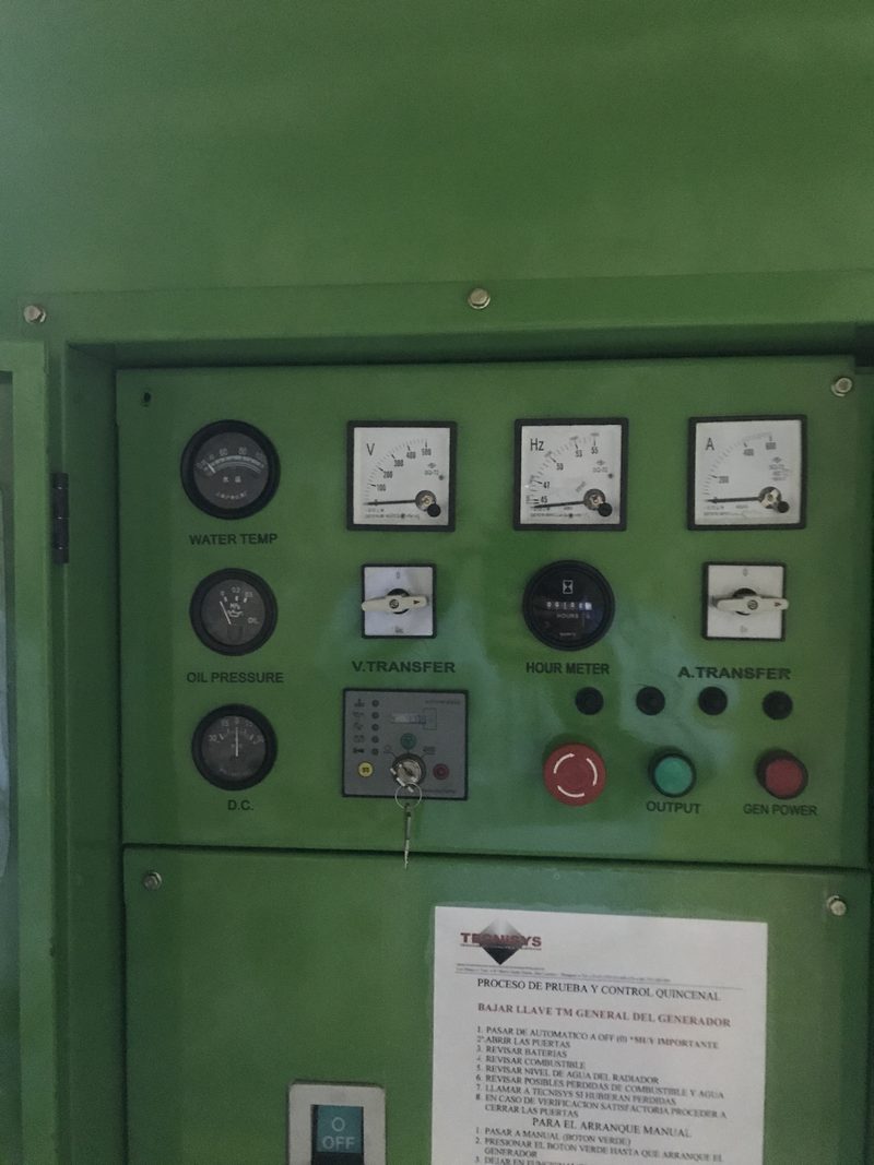 Generator set control panel during inspection